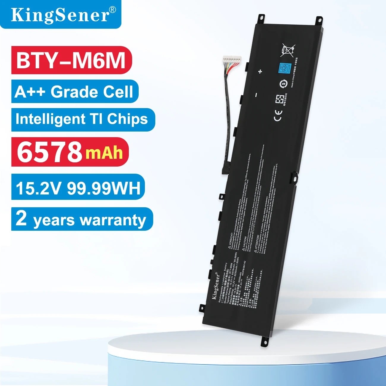 KingSener BTY-M6M Laptop Battery For MSI Creator 15 A10SD A10SF GS66 Stealth 10SFS 10SGS 10SE-045 10UG GE66 Raider 10SFS WS66 