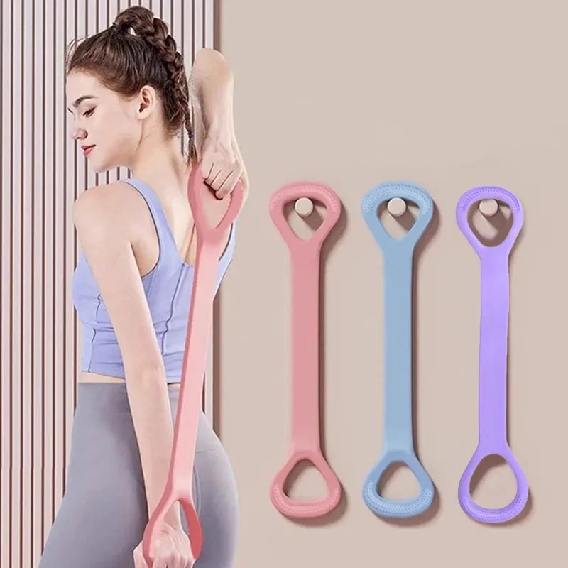 8 Shaped Stretcher For Home Fitness Back Shaping,elastic Band With Open Shoulder and Back Stretching Band for Shoulder Exercise