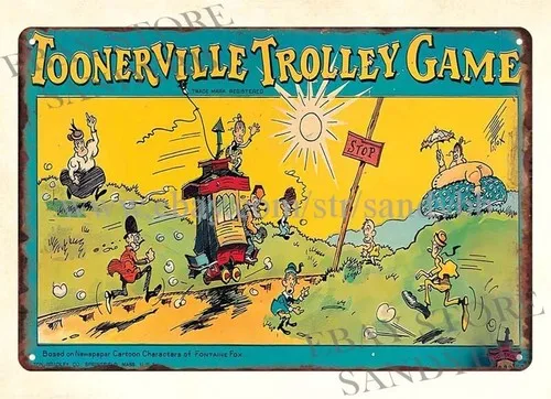 1922 Toonerville Trolley game metal tin sign bedroom decoration designs