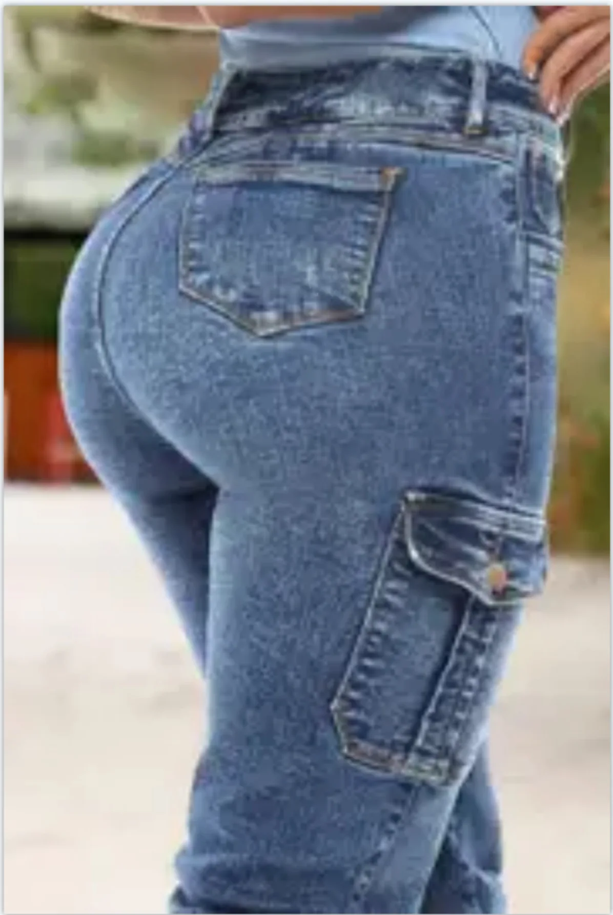 Dames jeans streetwear zakken gesplitste potloodbroek slim fit gaten noodlijdende broek casual denim broek zakken herfst winter