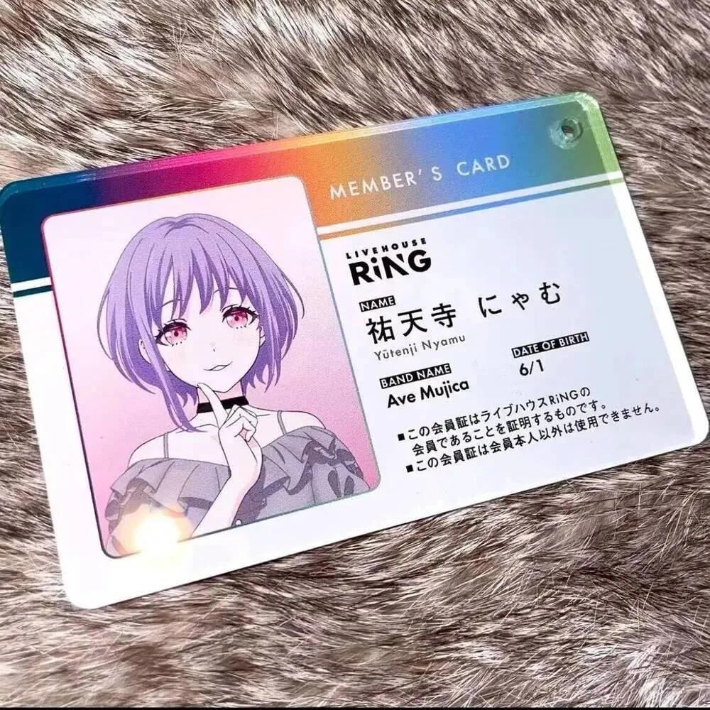 

Аниме Bang Dream Nyamu Yutenji, акриловая подвеска для косплея с членством, мультяшная идентификационная карта, подарки для хорошего друга