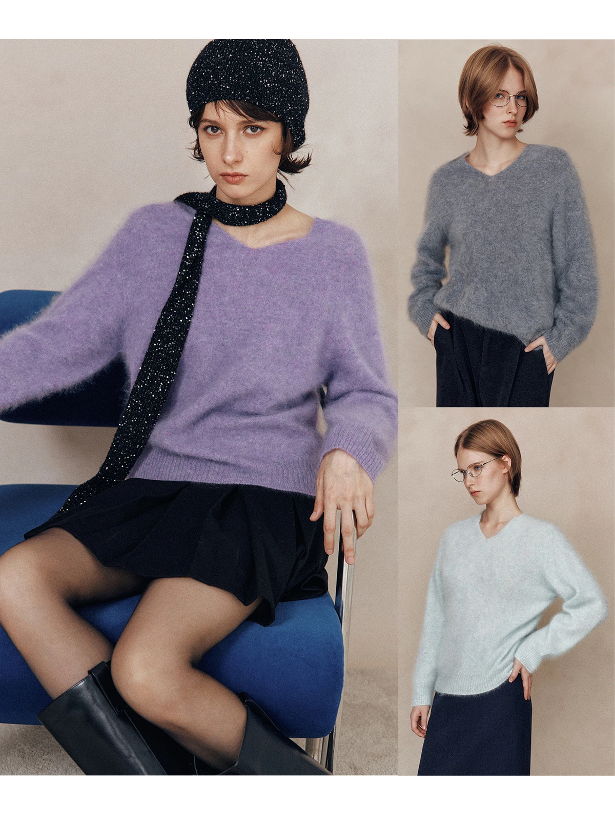 

Женский свитер Sl One-Piece 00% Cashmere: простой, базовый, универсальный, с длинным рукавом, круглым вырезом или V-образным вырезом, удобный вязаный топ