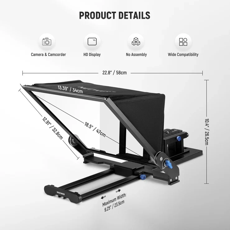 NEEpacks-Téléprompteur intelligent à distance, compatible avec iPad Pro iPad Air Galaxy Tab Xiaomi Huawei Lenov, X12, X14 Pro, X17 II