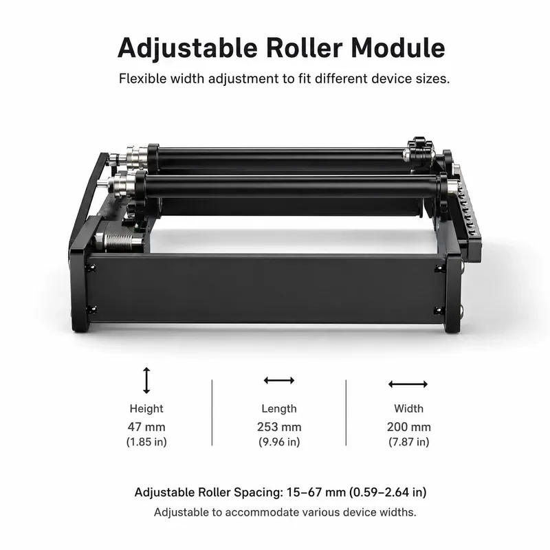 Y Axis Rotary Roller DIY Kit for Laser Engraving Machine, 360° Cylindrical Object Engraving Module for Cup Bottle Pen Tube