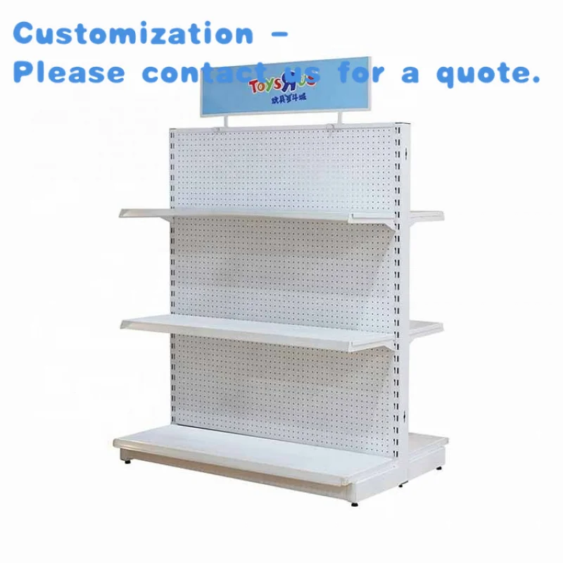 

custom.Metal White Flat Panel Supermarket Display Rack Retail Store Shelf Heavy Duty Supermarket Shelves