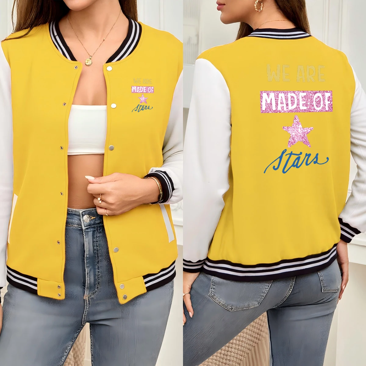 

Куртки с принтом Be The Best Star, женские мягкие спортивные бейсбольные майки, осенняя повседневная одежда, спортивная одежда унисекс в стиле Харадзюку Y2K