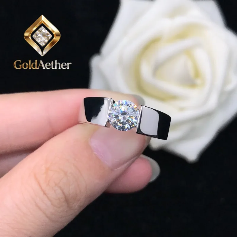

GoldNouveau PT950 Platinum 1 Carat Moissanite Couples Rings, Minimalist, Timeless Design & Premium Craftsmanship