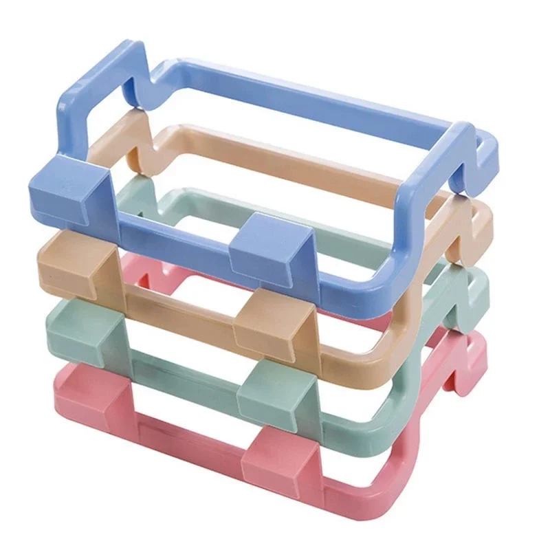1Pc Creative Plastic Door Back Garbage Bag Rack Kitchen Cabinet Door Rear Cloth Hanger Storage Hook Bracket Simple Kitchenware