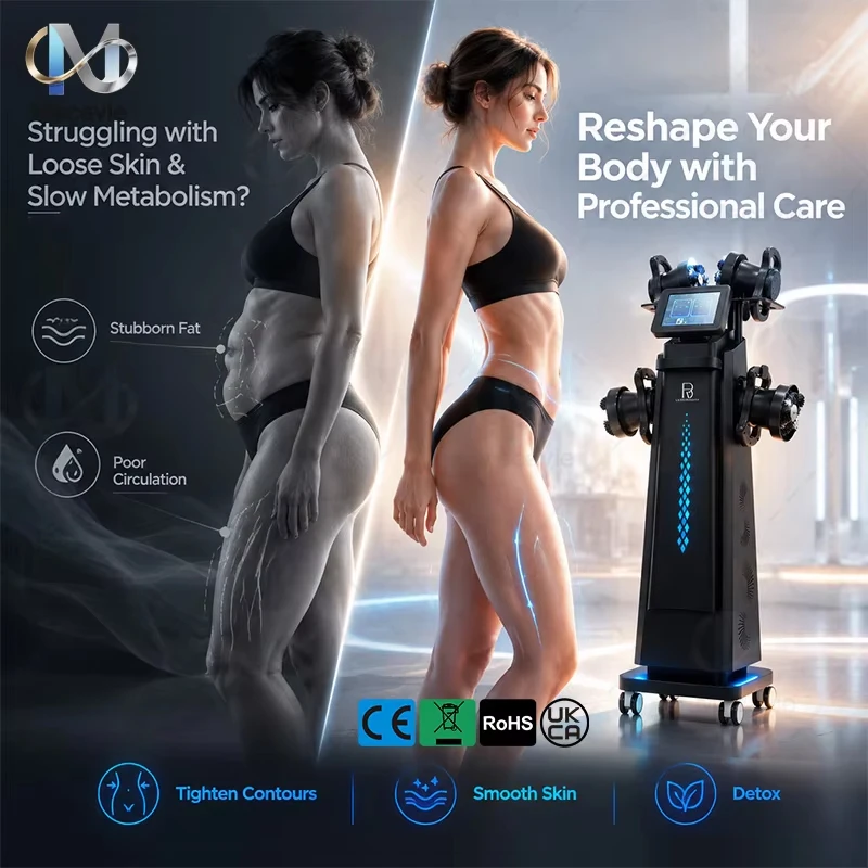 5 In 1 360° Rotating Roller Body Contouring Machine Full Body Face Lymphatic Drainage Detox Metabolism Boost Body Sculpting
