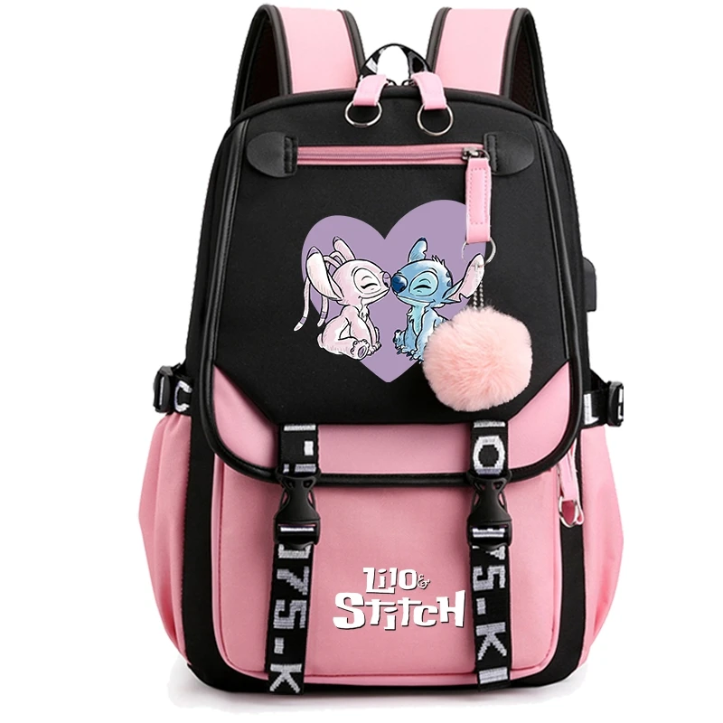 Disney Lilo Stitch Backpack for Women Canvas Laptop Bag Back To Schoolbag for Girl Boy School Bag Teenager Bookbag Rucksack