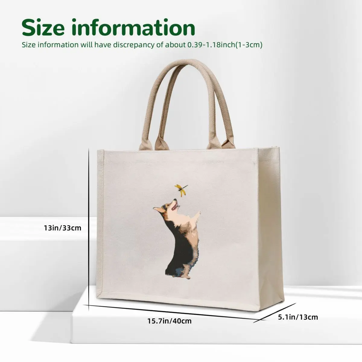 Welsh Corgi Sitting up Tote Bag shopper bag women shopper bag woman Canvas shoulder Shopper handbag