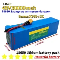 New  13S3P 48v 30Ah Lithium Ion Battery Pack 48v 30000mah 1000w for 54.6v Electric Powerful Battery with BMS