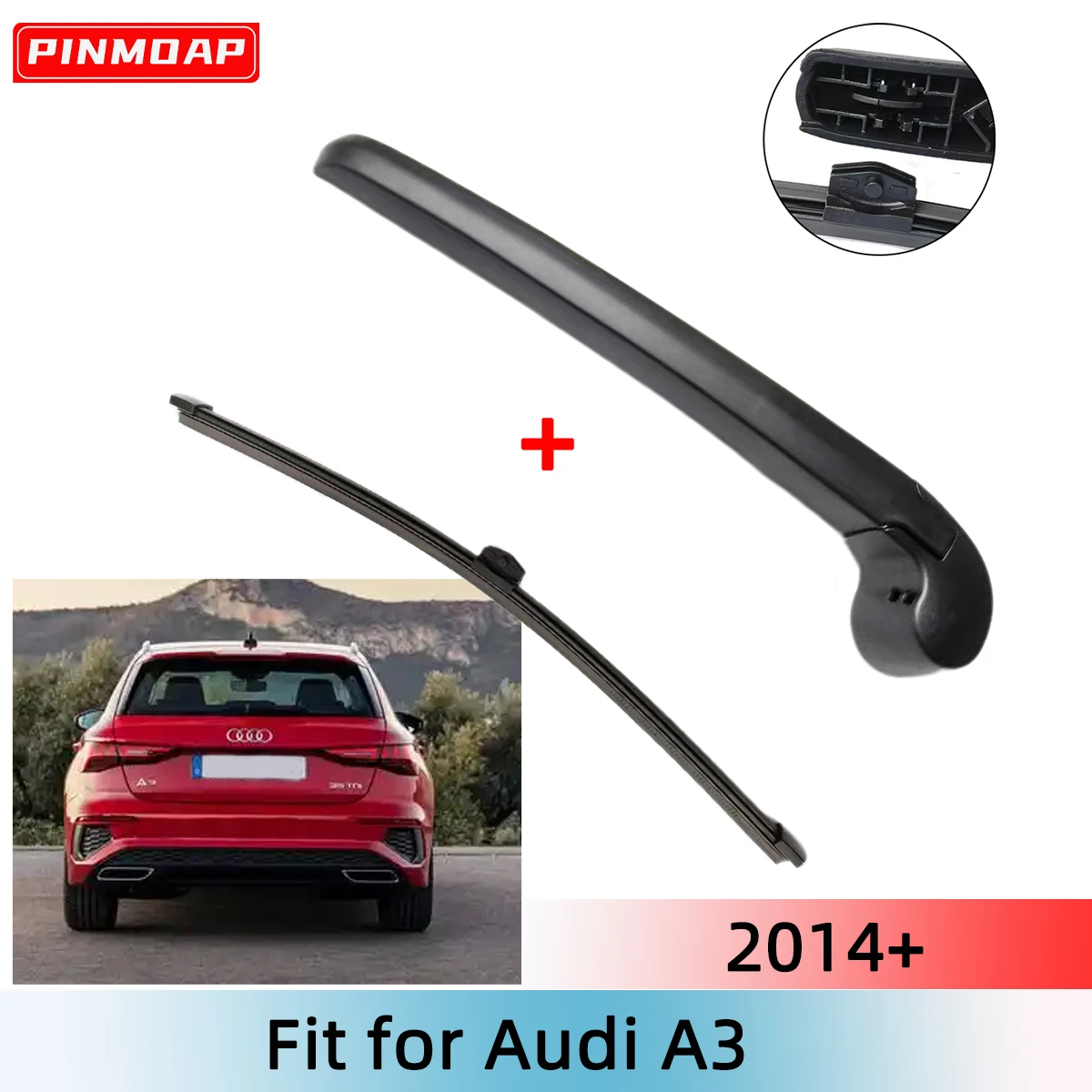 1/2PCS Heckscheibenwischerblatt Wischerarm Kit für Audi A3 2014+ Windschutzscheibe Windschutzscheibe Heckscheibe