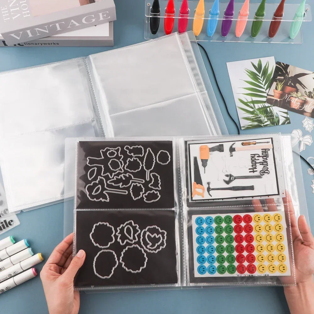 

Multi Pocket Large Clear Sticker Photo Storage Album Plastic Pockets/0.3mm Magnetic Sheets For Organizer Storage Book 8.1x11inch