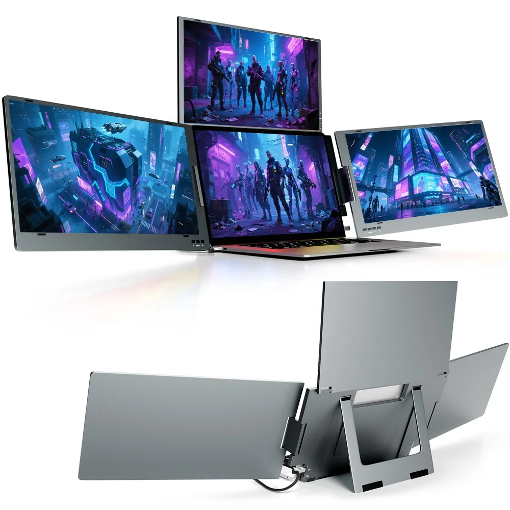 OEM Fábrica Personalizada 14 Polegadas 1920*1080P LCD Tela de Exibição Portátil Monitor de Laptop Monitor Extensor de Monitor Triplo Duplo