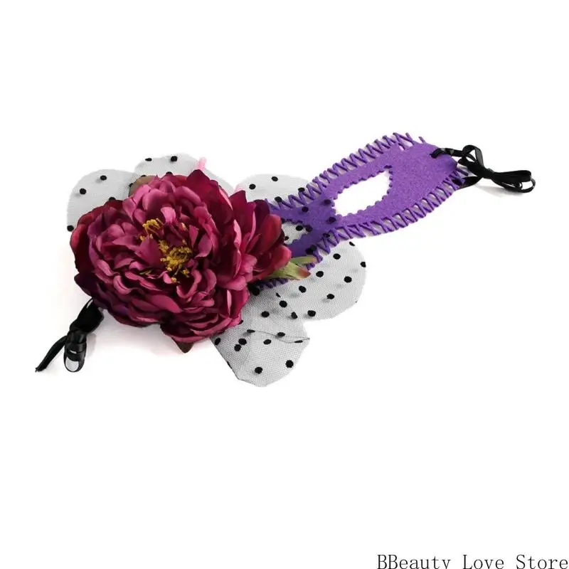 

Masquerades Mask with Flower Lace Ball Prom Mask Venetians Party Mask for Womens