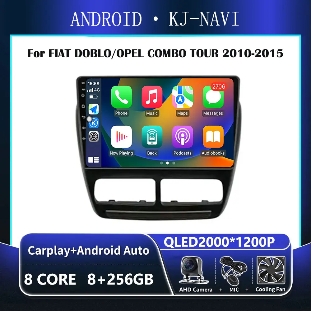 

Android 14 Carplay For FIAT DOBLO/OPEL COMBO TOUR 2010-2015 Audio Stereo Car Radio Multimedia Player GPS Navigation WIFI 2 din