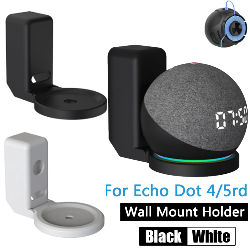 for Echo Dot Wall Mount Holder For Amazon Alexa Echo Dot 4 5 3rd Gen Speaker Bracket Space Saving With Cord Management Stand