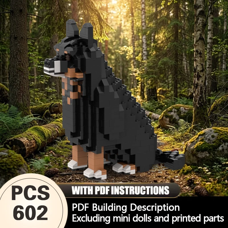 Creators Animal Series Model MOC Building Bricks Herding Dog Modular Technology Gifts Holiday Assemble Children Toys Suit
