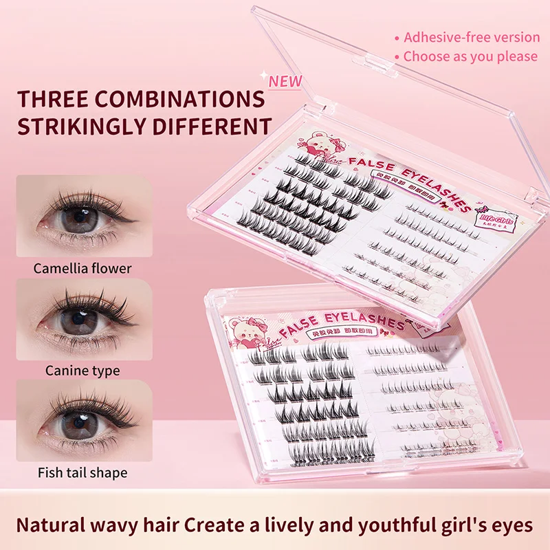 Life Girls Ciglia finte senza colla, set completo di ciglia finte, mix and match curl, ciglia finte superiori e inferiori