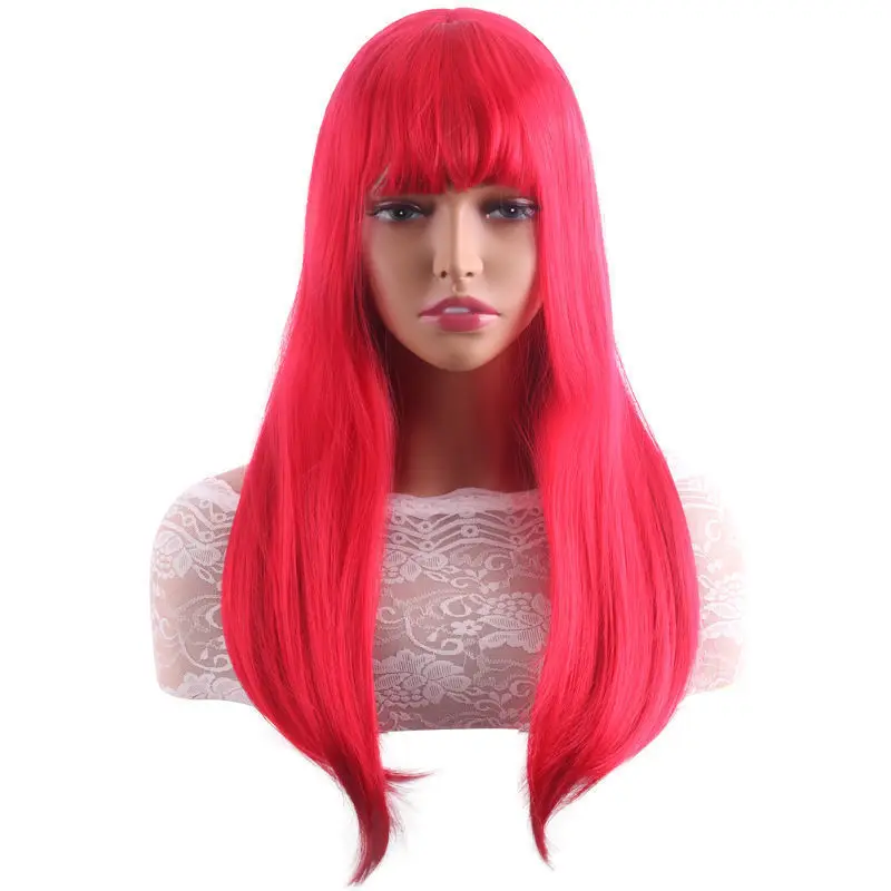 Women Straight Female Long Wig Natural Whole Head Cover Wigs