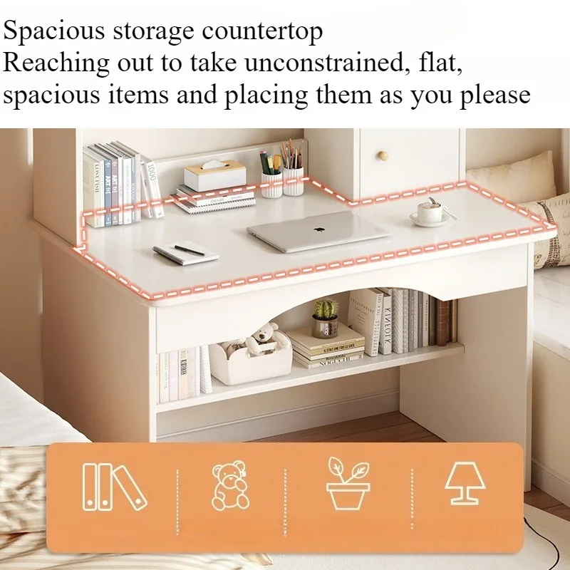 Home Desk Bookcase Integrated Simple Desktop Student Study Table Bedroom Dresser Locker Computer Desk