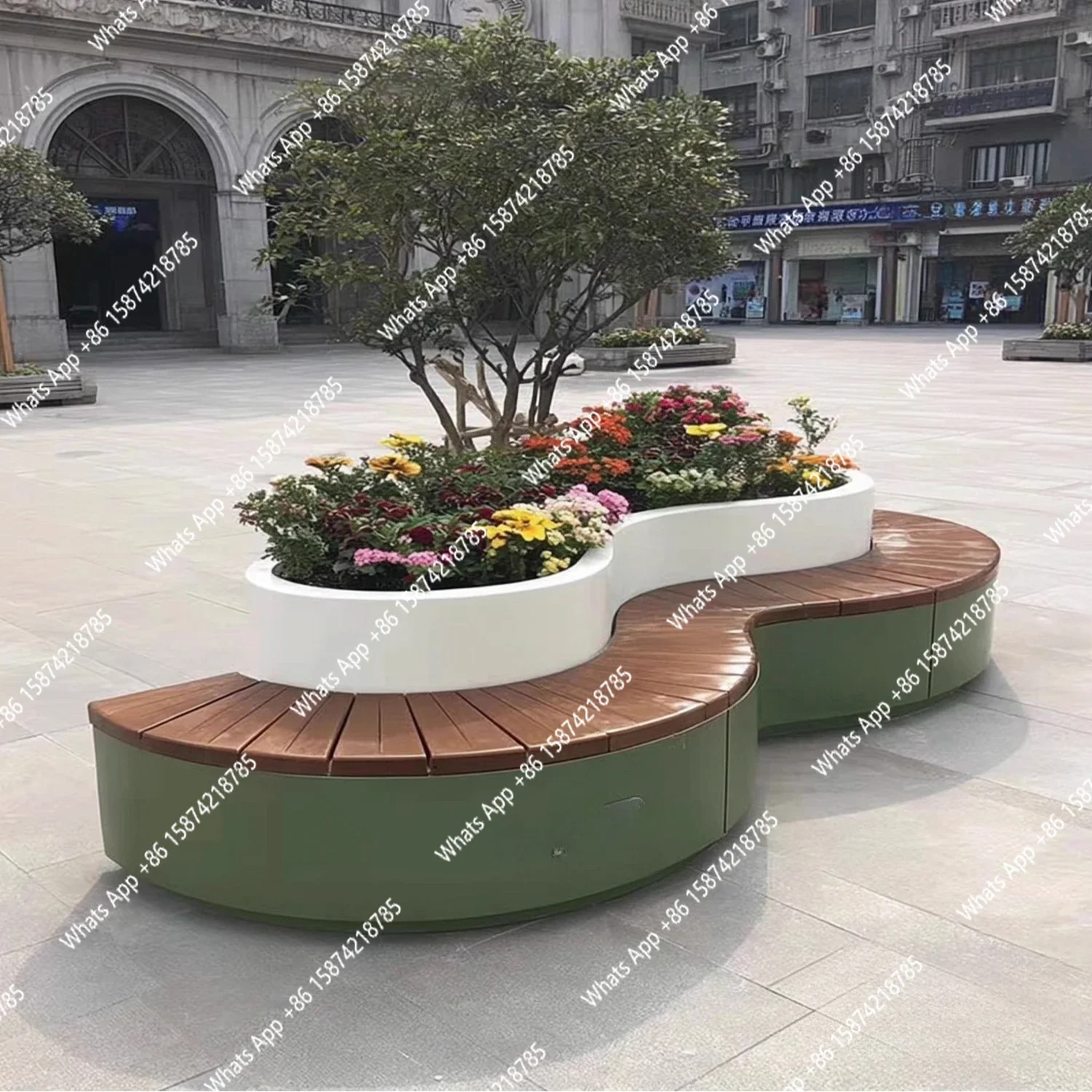 A63 Wrought iron outdoor pot anti-wood flower slot planting outdoor flower box custom sales department special-shaped seat
