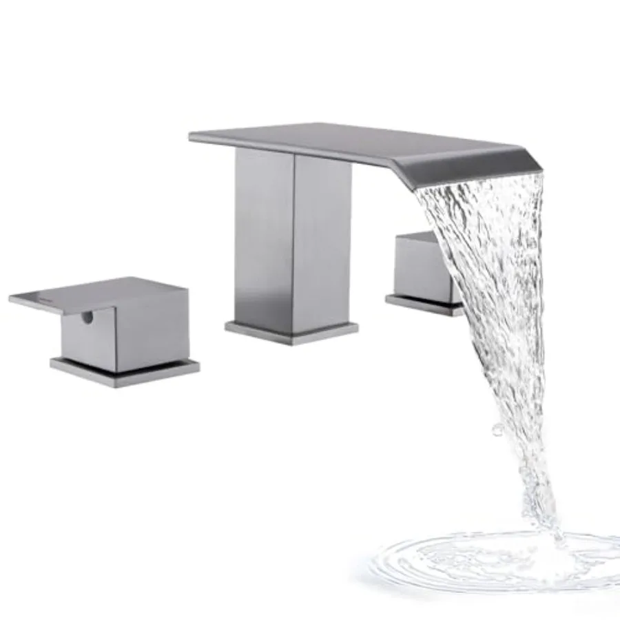 

2 Handle Deck Mount Tub Faucet Roman Bathtub Faucet Set Brushed Nickel High Flow Garden Bath Tub Faucet