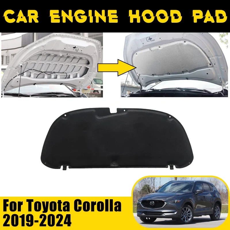 

Car Engine Hood Pad For Toyota Corolla E210 Auris Levin GT 2019-2024 Heat Insulation Cotton Soundproof Cover Sound Accessories