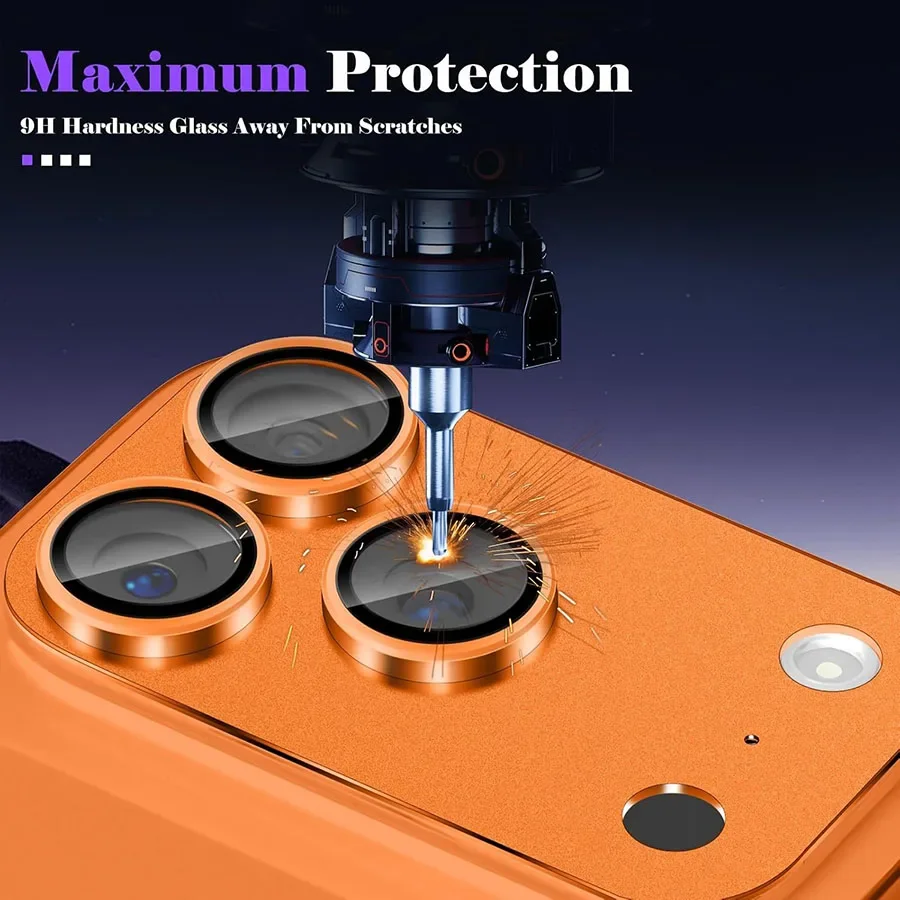 

Metal Tempered Glass Camera Screen Full Protective Cover For Phone 17 Pro Max 17 Pro Strong Adsorption Camera Lens Protector