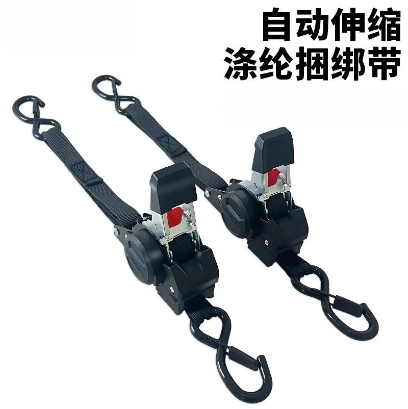 Automatic Retractable Tensioner Strap Motorcycle Luggage Fastening Binding Belt Cargo Fixing Strap
