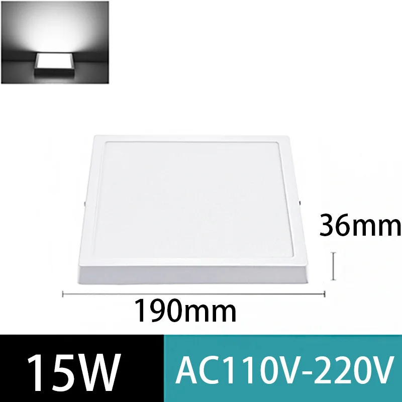 LED-Deckenleuchte, 110–265 V, ultradünnes Panel, LED-Licht für Wohnzimmer, Schlafzimmer, Innenbeleuchtung, 20 W, 30 W, quadratische runde Deckenleuchten 10