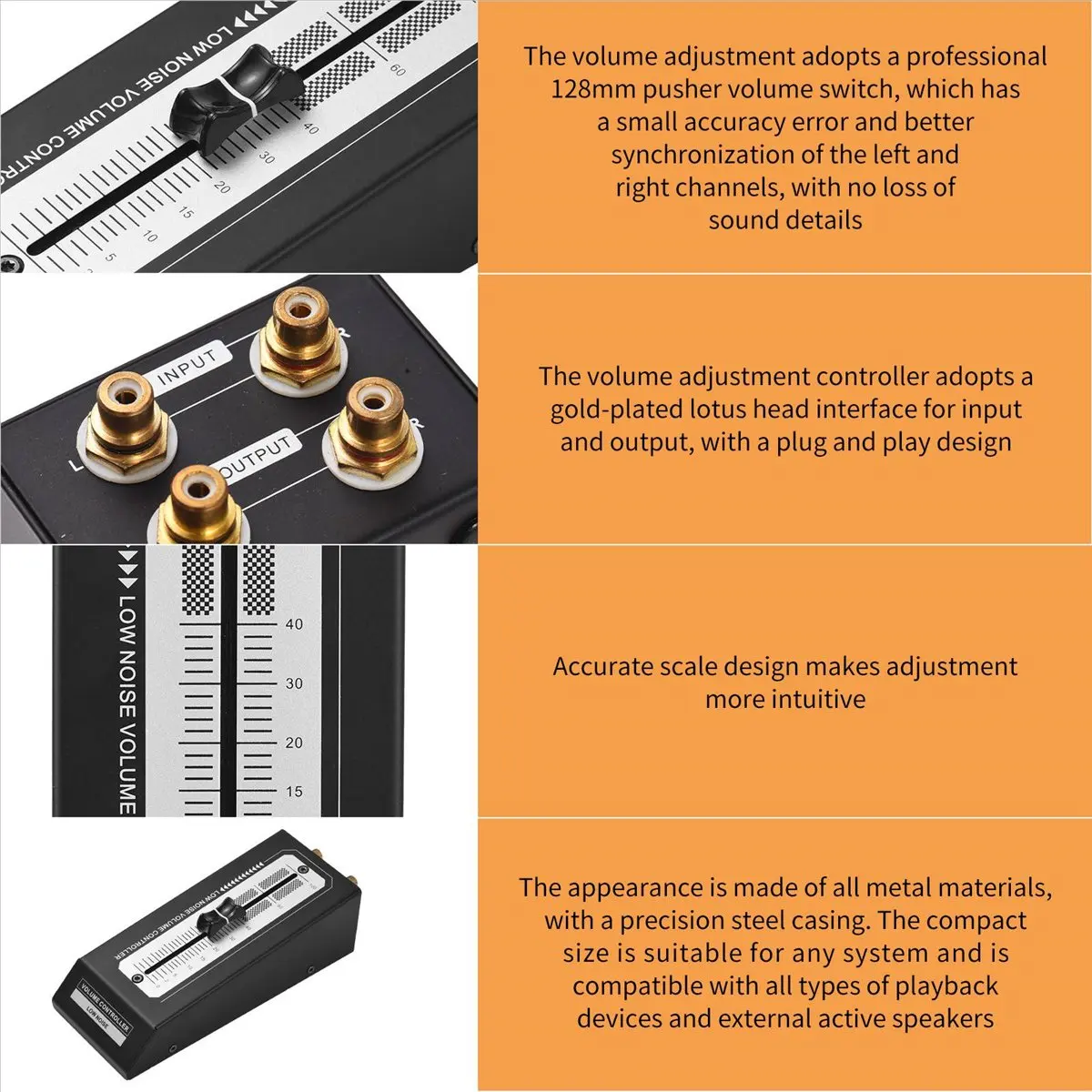 ✱Passive Volume Controller Mini Passive Preamp Active Speaker Volume Adjustment Controller Professional Audio Equipment