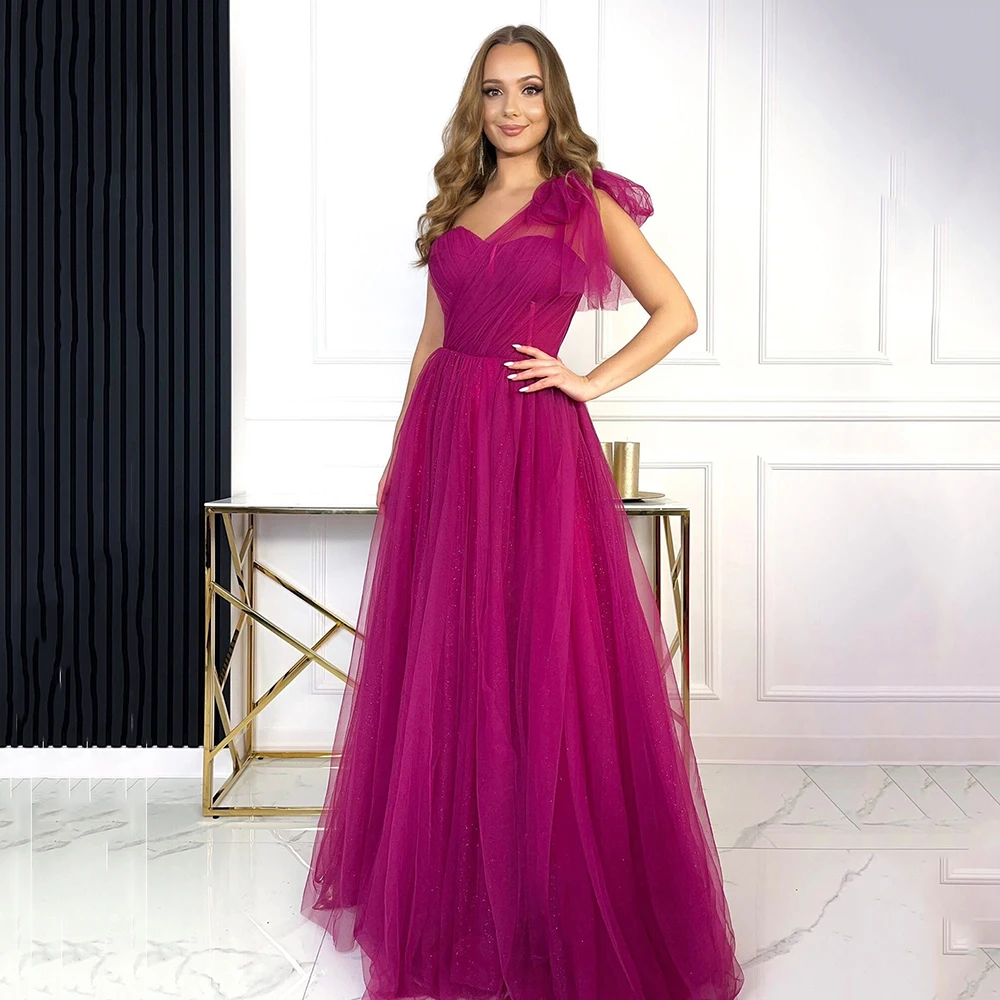 Galarity Tulle Evening Dresses 2025 Corset Birthday Dress Guest Gown One Shoulder Prom Dress Slit Elegant Party Dress Customizd