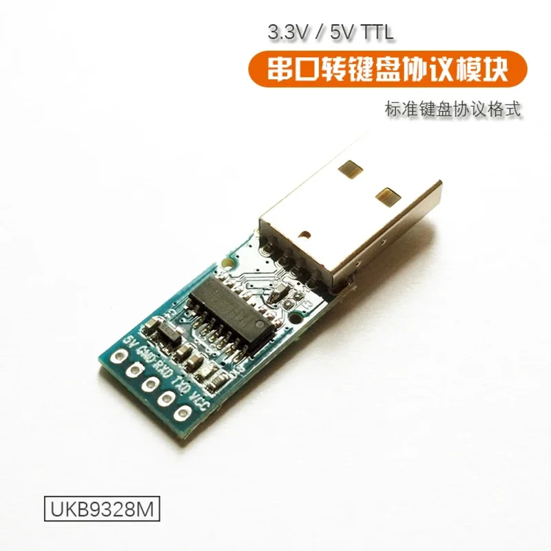UsenDz@ Modulo di conversione protocollo da porta seriale UART/TTL a tastiera USB 3,3 V 5 V UKB9328M