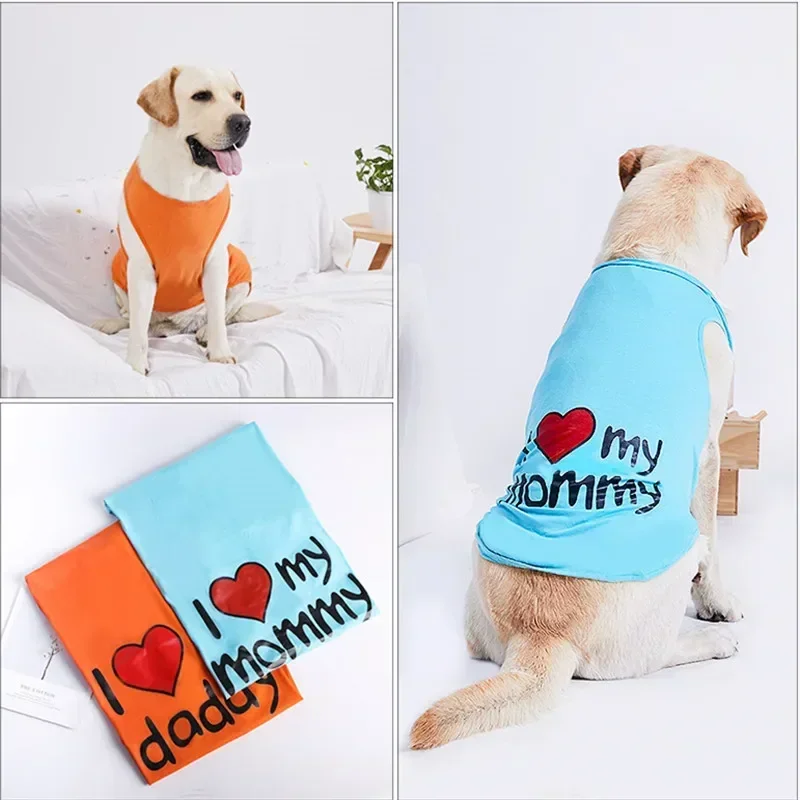 Summer Big Dog Vest Large Dog Clothes T-shirt Corgi Samoyed Husky Labrador Golden Retriever Clothing Shepherd Dog Costume Coat