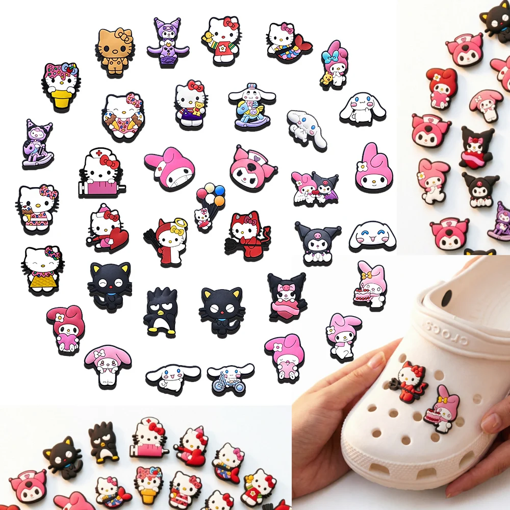 Mesuca Cartoon Shoe Charms PVC Kawaii Kitty Shoe Decorations for Girls Waterproof Shoe Perfect for Gifts and Party Favors