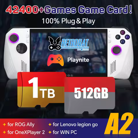 4W+Games Game Card for ROG Ally/Legion Go/AYANEO/OneXPlayer Windows Handheld Consoles/PC for PS3/PS2/SS/SWITCH/WIIU/DC/N64/SNES