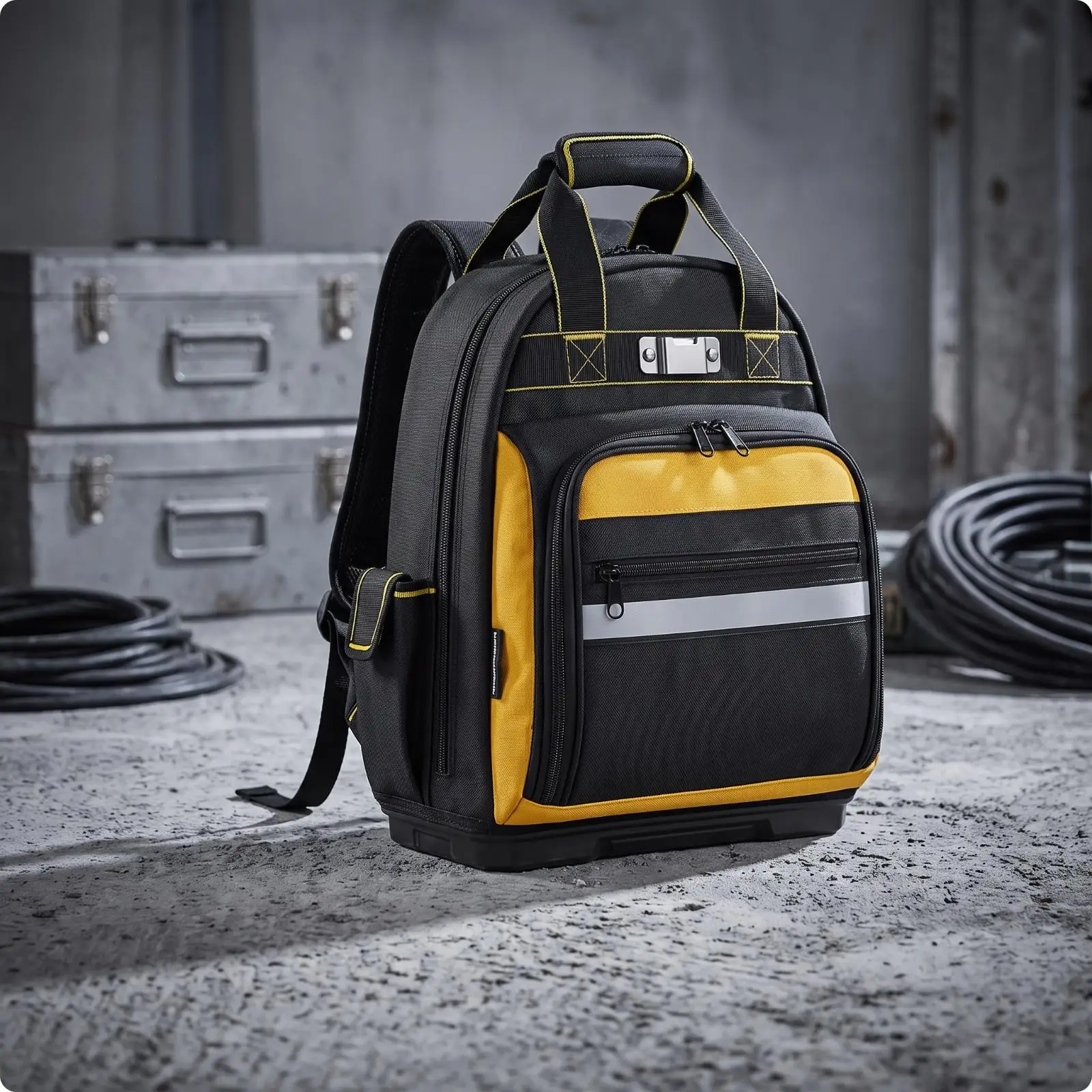 Portable Industrial Carrier Tool Bag Backpack for Worksite Gear Storage and Transport