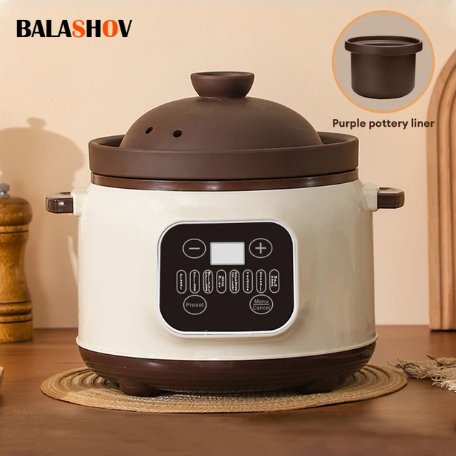 3.8L Multifunctional Electric stew pot Slow Cooker Ceramic Inner Pot Multi-Cooker for Soup Porridge Casserole Household Kitchen BALASHOV 3.8L Electric Slow Cooker – Multifunctional Stew Pot with Ceramic Inner Pot