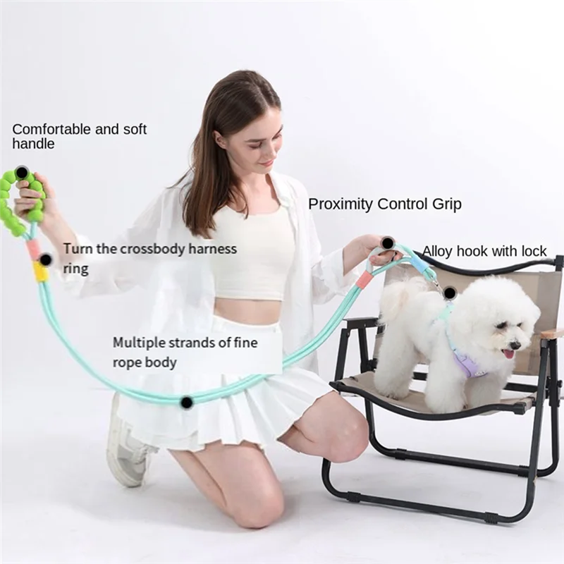 

AB33-Тракционная веревка для домашних животных Многофункциональная регулируемая тяговая веревка Взрывозащищенная веревка через плечо P