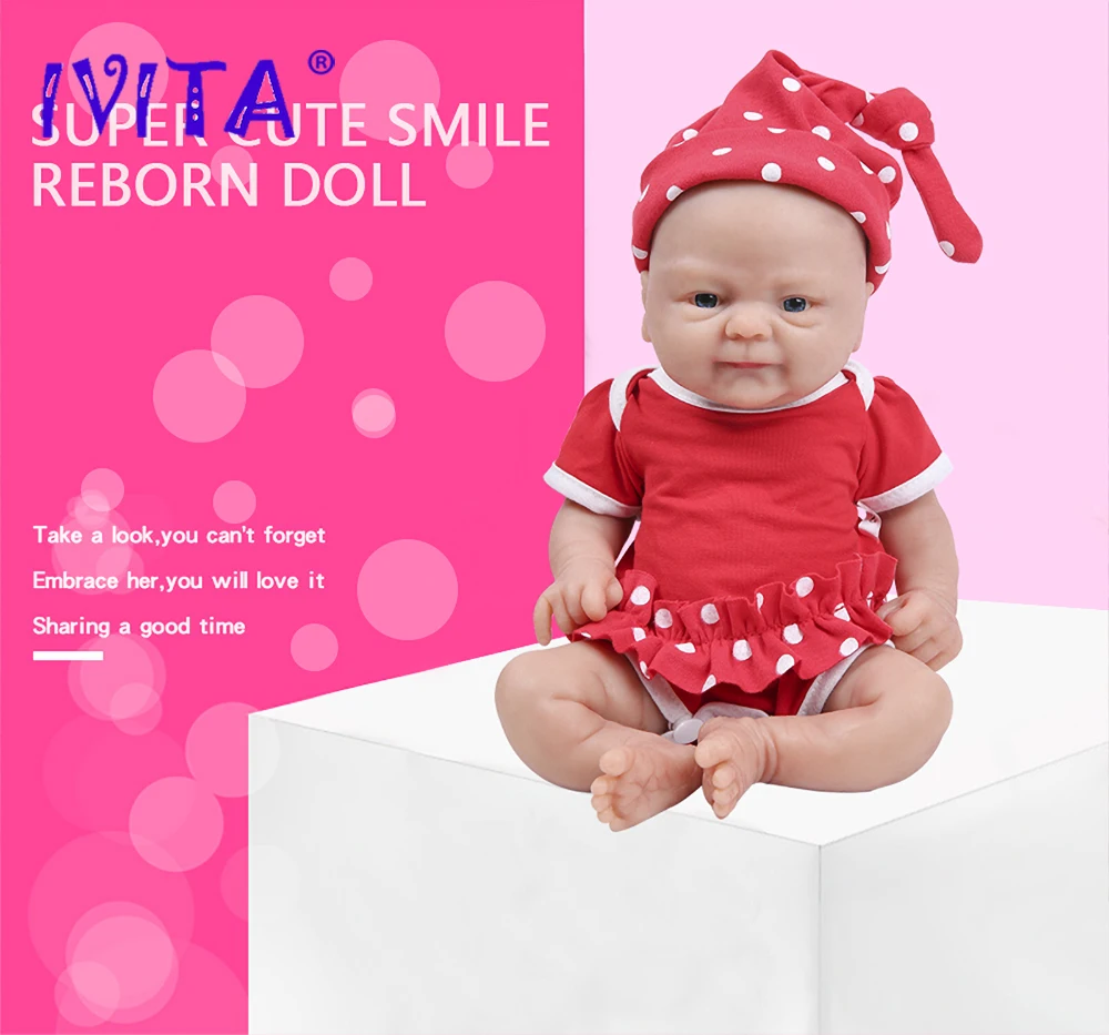 IVITA Versand aus Spanien: 100% Vollsilikon Reborn-Babypuppen, Lebensecht Bemalte Realistische Neugeborenen-Babypuppen Spielzeug – Detail 5
