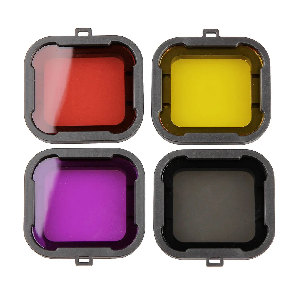 Mini acessórios de filmadora para Hero 4 Hero 3+ Polarizador cor vermelha filtro de lente de mergulho subaquático @