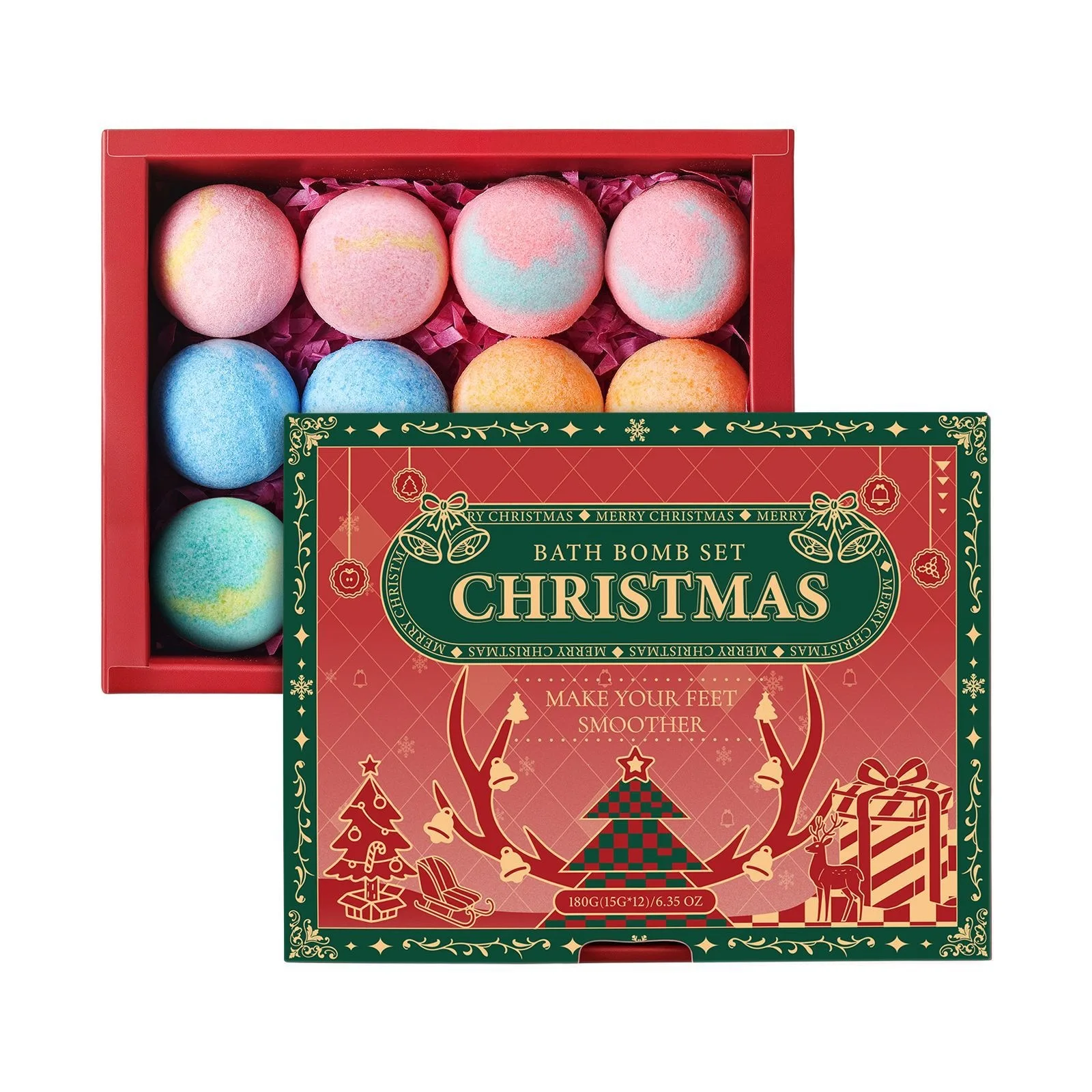 Bath Bombs Gift,Handmade Rich in Essential Oil,Moisturize Dry Skin,Perfect for Bubble&Spa Bath,Salt Bath Ball Christmas Gift Set