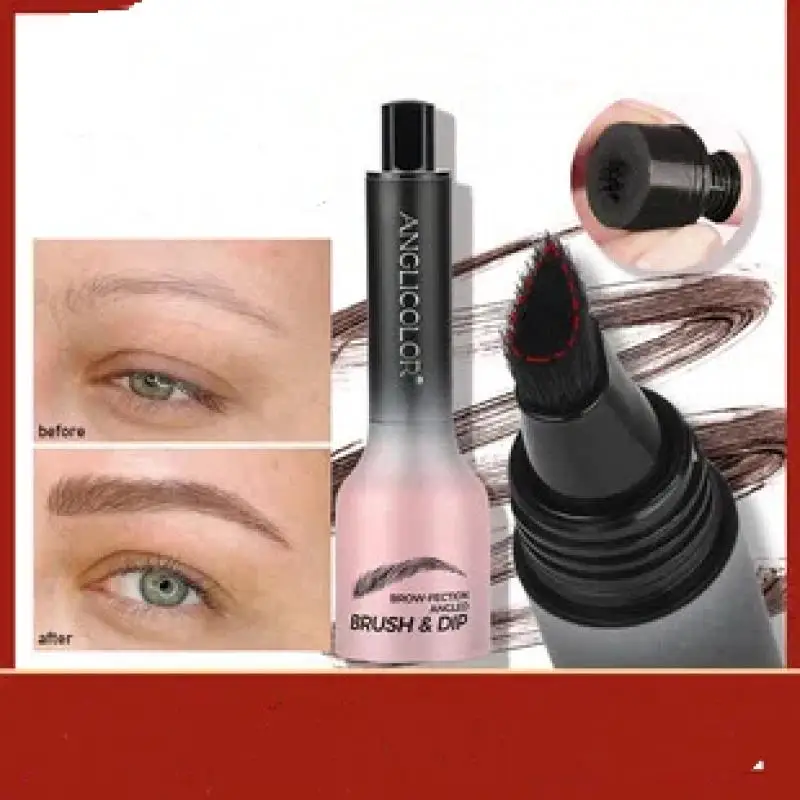 Lápiz de cejas salvaje, cepillo cuadrado en ángulo, terciopelo, crema para teñir cejas 3D, línea del cabello, antimanchas, resistente al agua, multifunción, tinte para cejas