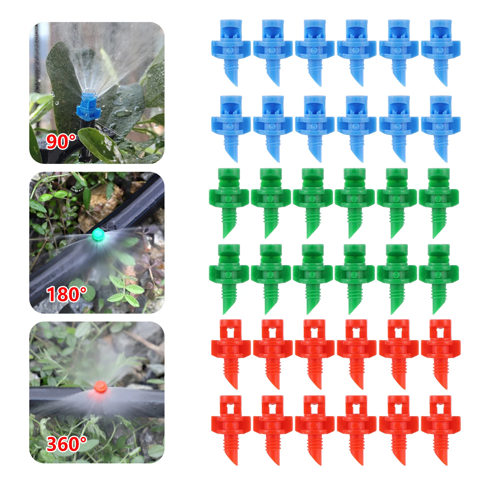 500Pcs 90/180/360 Degree Refraction Nozzle Garden Agriculture Farm Irrigation Plant Micro Spray Nozzle Misting for Flowers Water