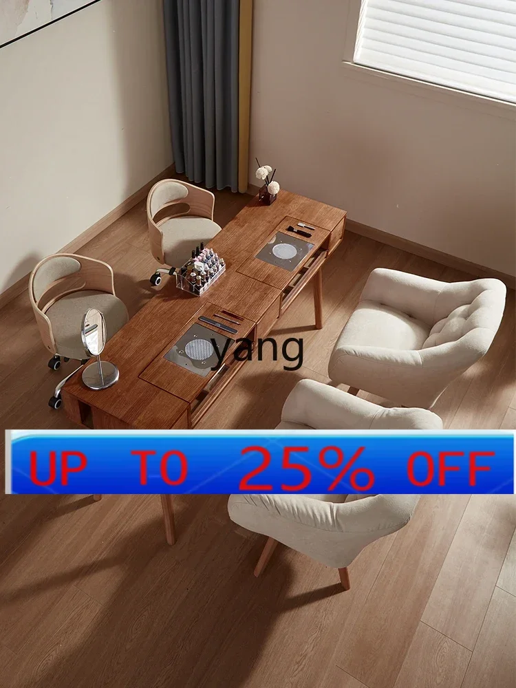 LH retro style solid wood multi-drawer storage with vacuum cleaner manicure table single double table and chair set