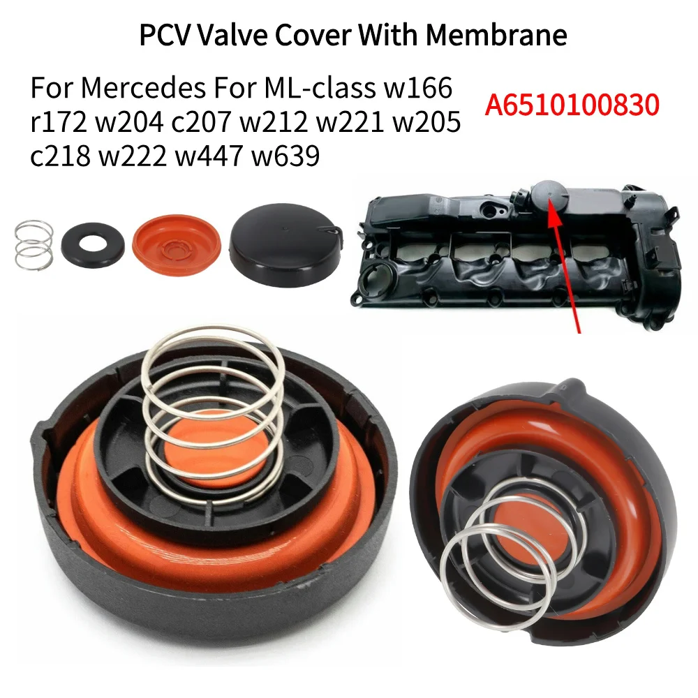 PCV Valve Cover With Membrane A6510100830 For Mercedes For ML-class w166 r172 w204 c207 w212 w221 w205 c218 w222 w447 w639