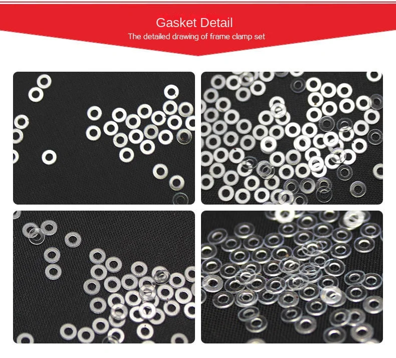 1000 Stück Kunststoff-Dichtungen für randlose Brillen, 1,4 mm Dicke, Abstandshalter, Ersatzteile für randlose Brillen. – Detail 2