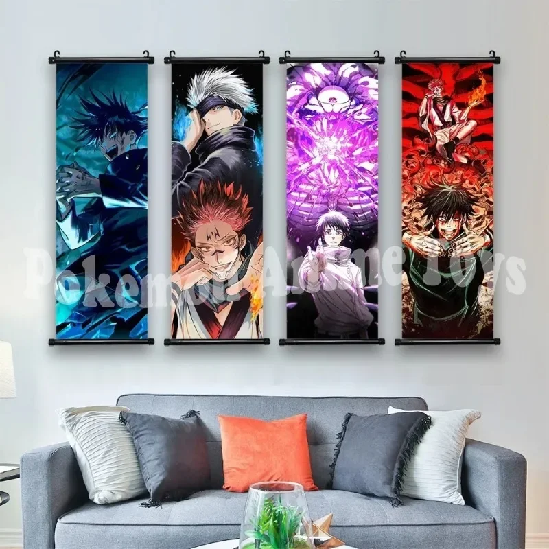 Anime J-Jujutsu Kaisen Character Gojo Satoru Room Home Decoration Mural Gift Hanging Scroll Print Canvas Poster Painting Decor